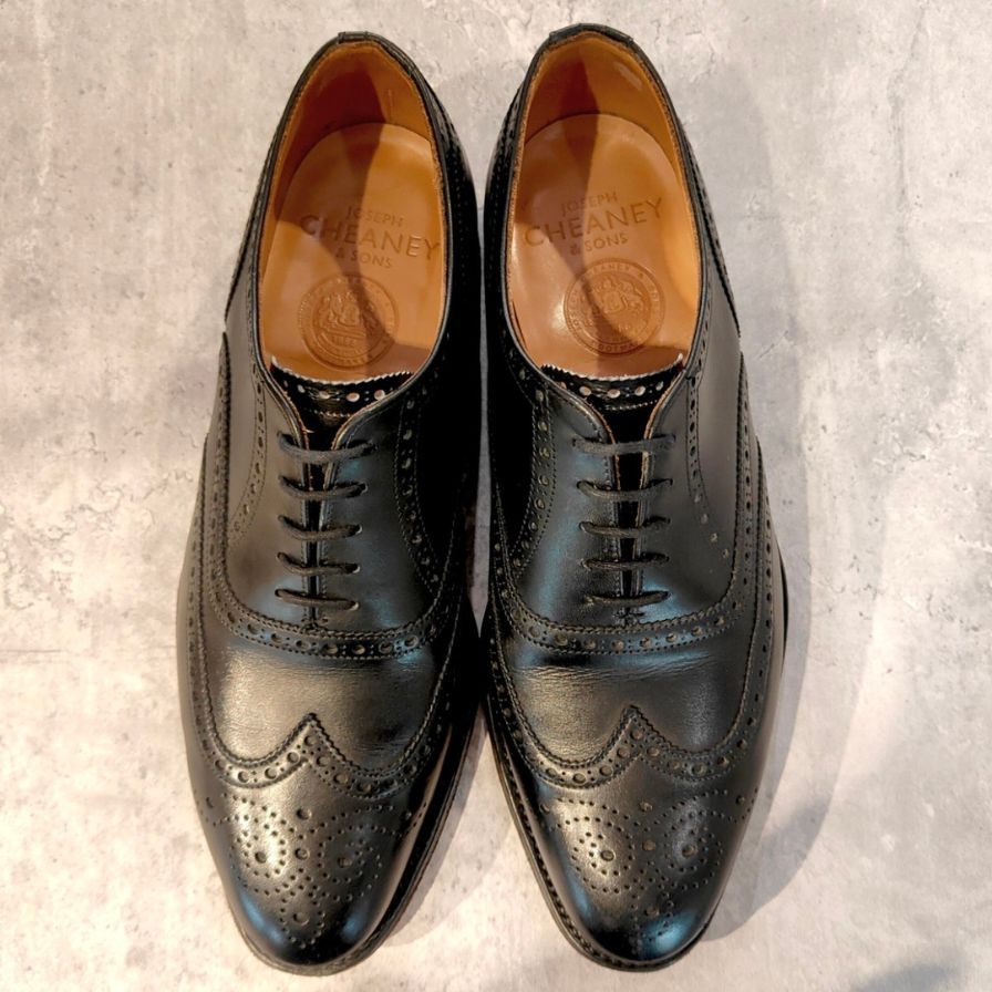 ジョセフチーニー ブロード2 ウイングチップ カーフ ブラック サイズUK6.5 メンズ JOSEPH CHEANEY ビジネスシューズ 約25.0cm【LA】【中古】