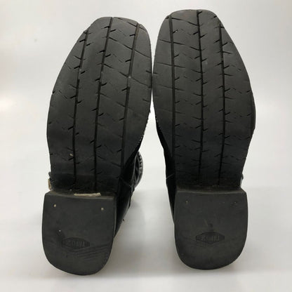 ケムリ ブーツ バックジップ スクエアトゥ レザー メンズ ブラック サイズ不明 KMRII 約不明cm【AFC28】