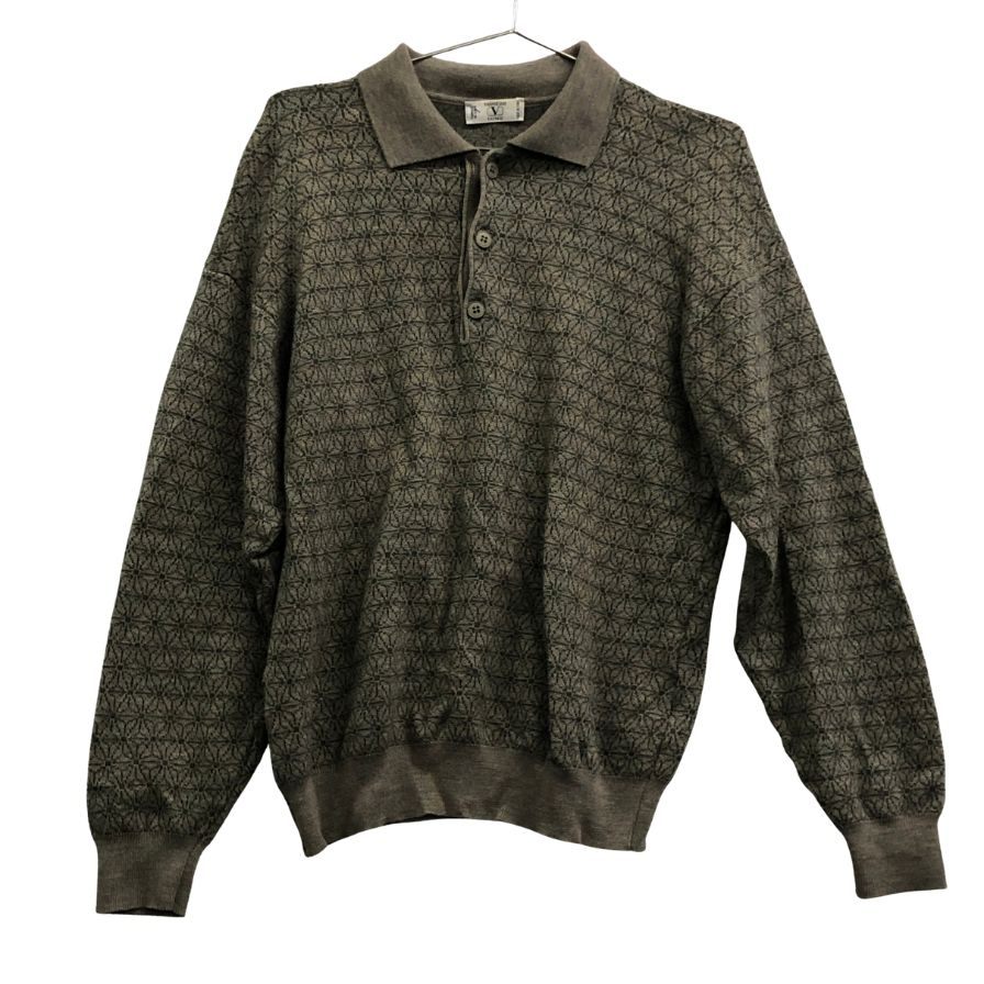 美品◆ヴァレンティノ ウォモ  ニット グリーン系 ウール100％ サイズL valentino garavani UOMO 【AFB15】