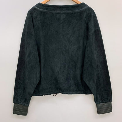 美品◆ストールス トップス スエード×レザー切替 レディース サイズS ブラック STOULS 【AFB36】