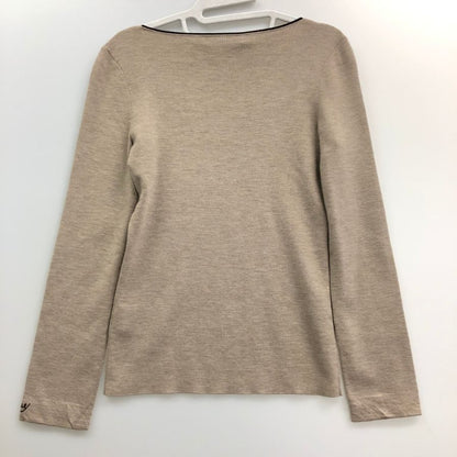 極美品◆フォクシー ニット トップス 袖刺繍 ウール100% 27324 レディース サイス38 ブラウン FOXEY 【AFB37】