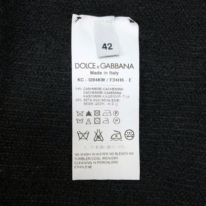 極美品◆ドルチェ&ガッバーナ カーディガン カシミア＆シルク レディース サイズ42 ブラック DOLCE&GABBANA 【AFB31】
