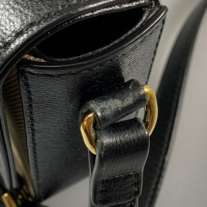 バーバリー ショルダーバッグ ノバチェック キャンバス レザー ブラウン ブラック BURBERRY HAMPSHIRE【AFE3】