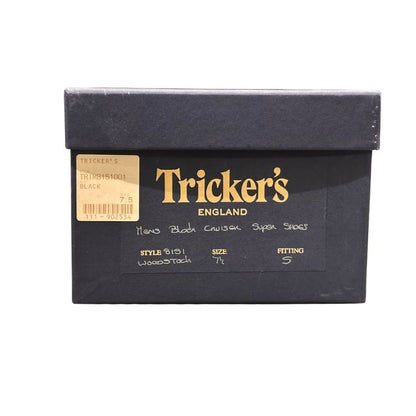 トリッカーズ トレーディングポスト別注 ウッドストック プレーントゥダービー グレインレザー ブラック メンズ サイズUK7.5E  Tricker's ビジネスシューズ 約25.5cm【LA】【中古】