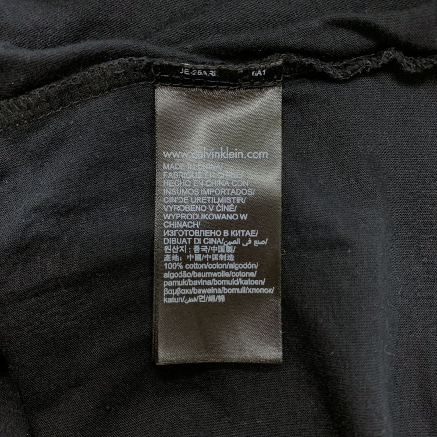 美品◆カルバンクラインジーンズ Tシャツ ボックスロゴ コットン サイズM メンズ ブラック シルバー Calvin Klein Jeans 【AFB51】