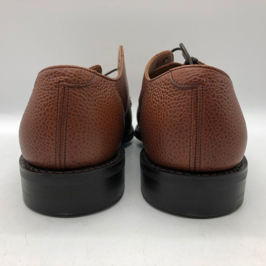 ヘンリー マクスウェル レザーシューズ グレインレザー プレーントゥ ブラウン メンズ サイズUK60F Henry Maxwell 約24.5cm【AFD14】