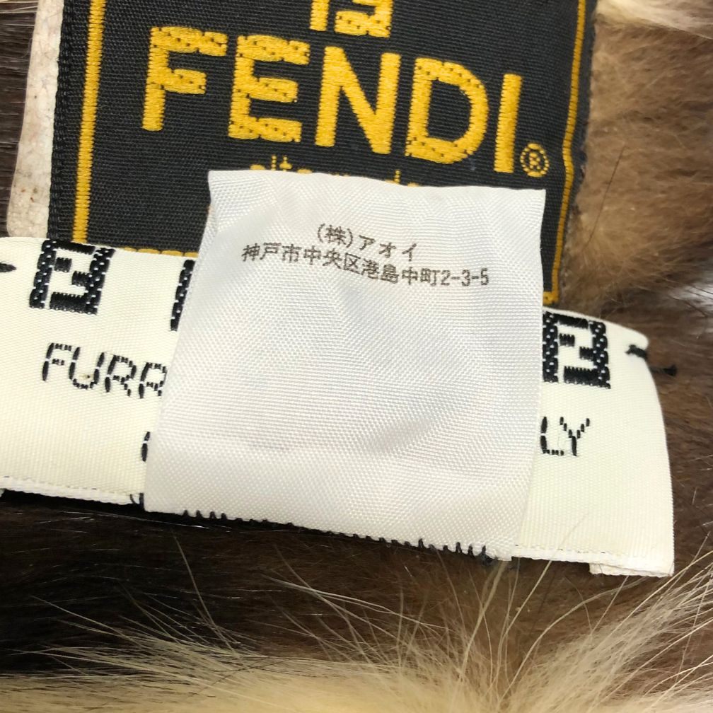 フェンディ マフラー スヌード スカンク ファー イタリア製 レディース ブラウン FENDI【AFI21】