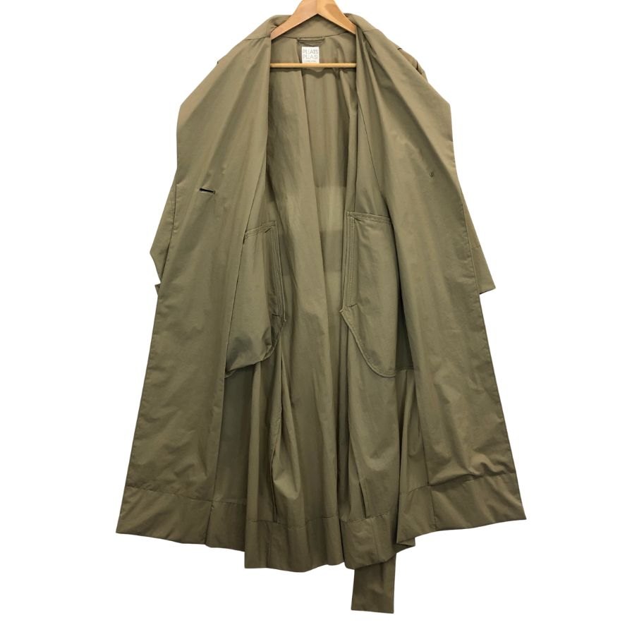 極美品◆プリーツプリーズ ナイロンコート ベージュ アクリルコーティング サイズ1 PP93-ZA872 PLEATS PLEASE ISSEY MIYAKE 【AFB20】