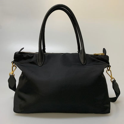 プラダ ハンドバッグ ナイロン×レザー 2WAY レディース ブラック PRADA【AFE3】