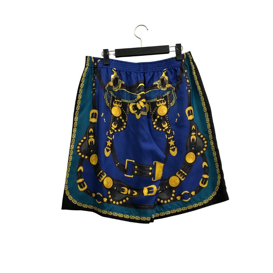 ヴェルサーチ ショートパンツ プリント 総柄 シルク メンズ サイズ50 VERSACE 【AFB34】