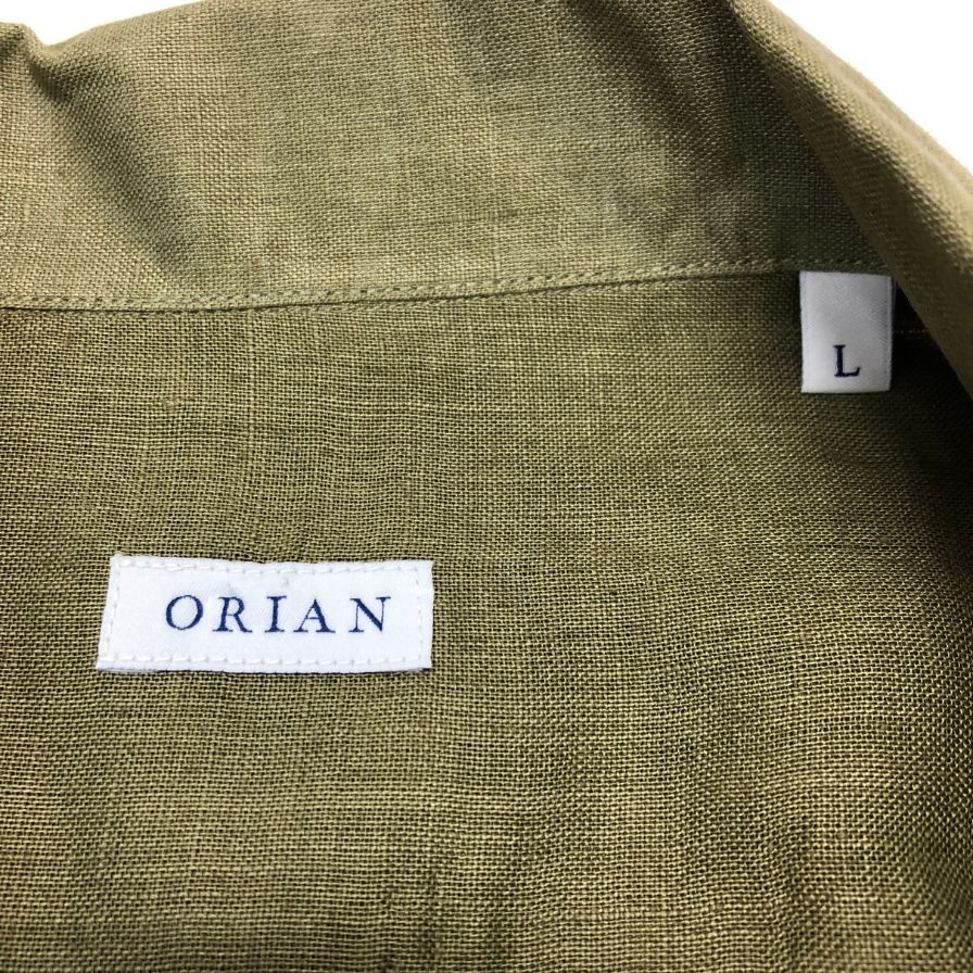 極美品◆オリアン 半袖シャツ カーキ メンズ サイズL ORIAN 【AFB37】