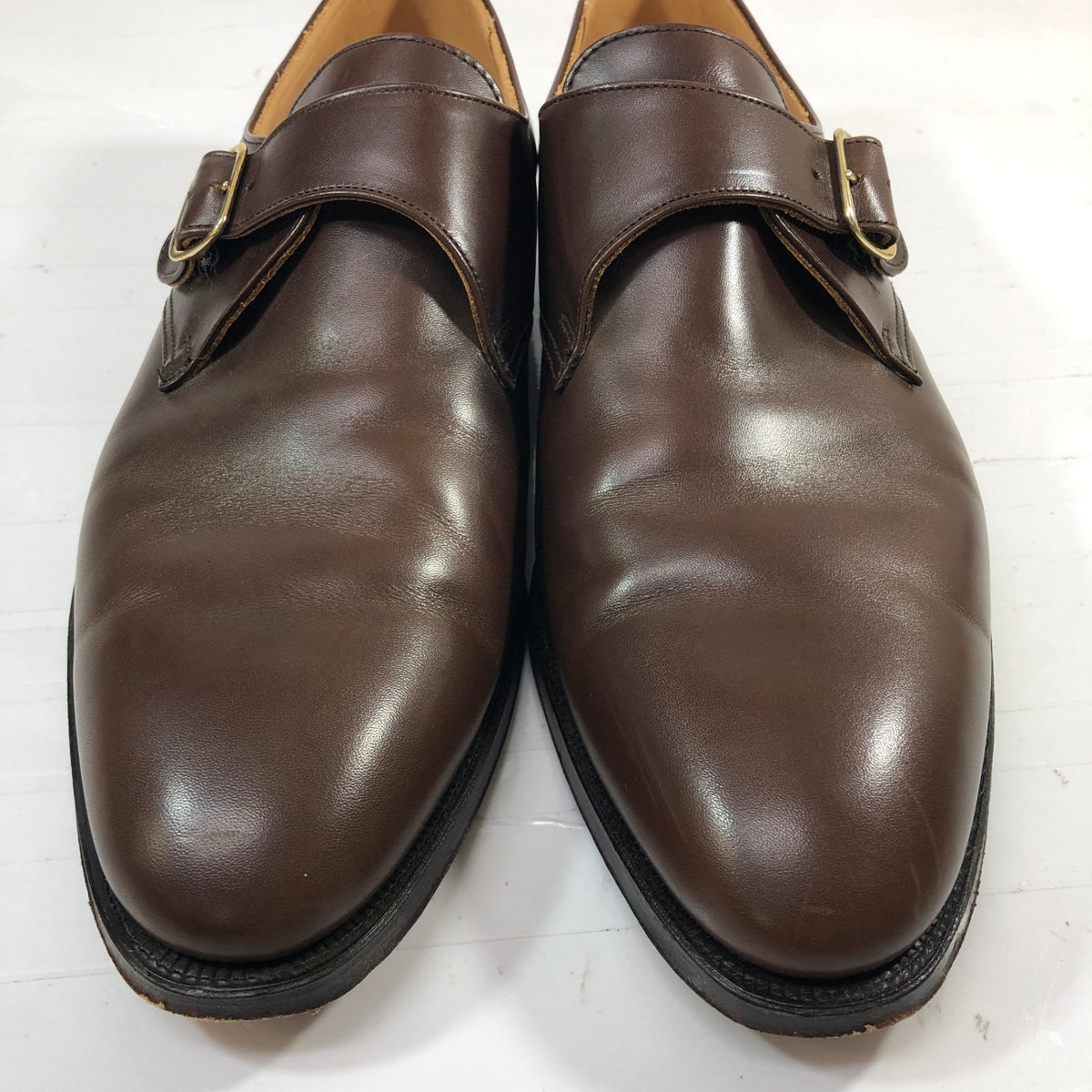 クロケット&ジョーンズ マルバーン シングルモンク カーフ ブラウン UK9.5E メンズ CROCKETT&JONES MALVERN ビジネスシューズ 約28.0cm【LA】【中古】