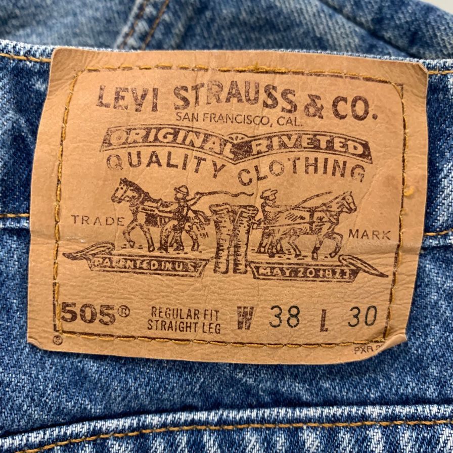 リーバイス デニムパンツ 505 90年代 USA製 ボタン裏575 インディゴ メンズ サイズ W38 L30 LEVI’S 【AFB33】