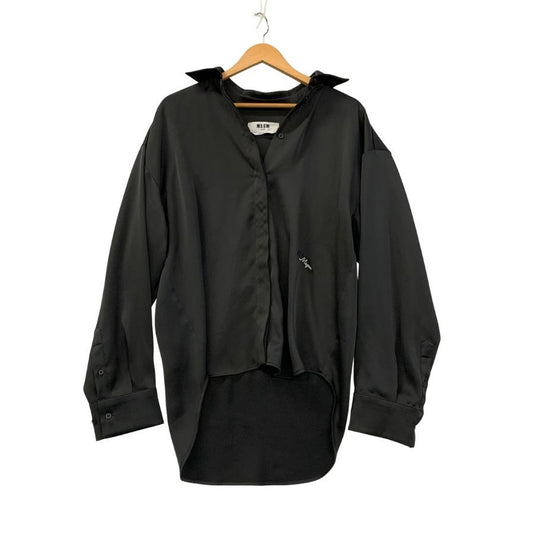 美品◆エムエスジーエム シャツ バックデザイン ジャージー サイズ36 レディース ブラック MSGM 【AFB35】
