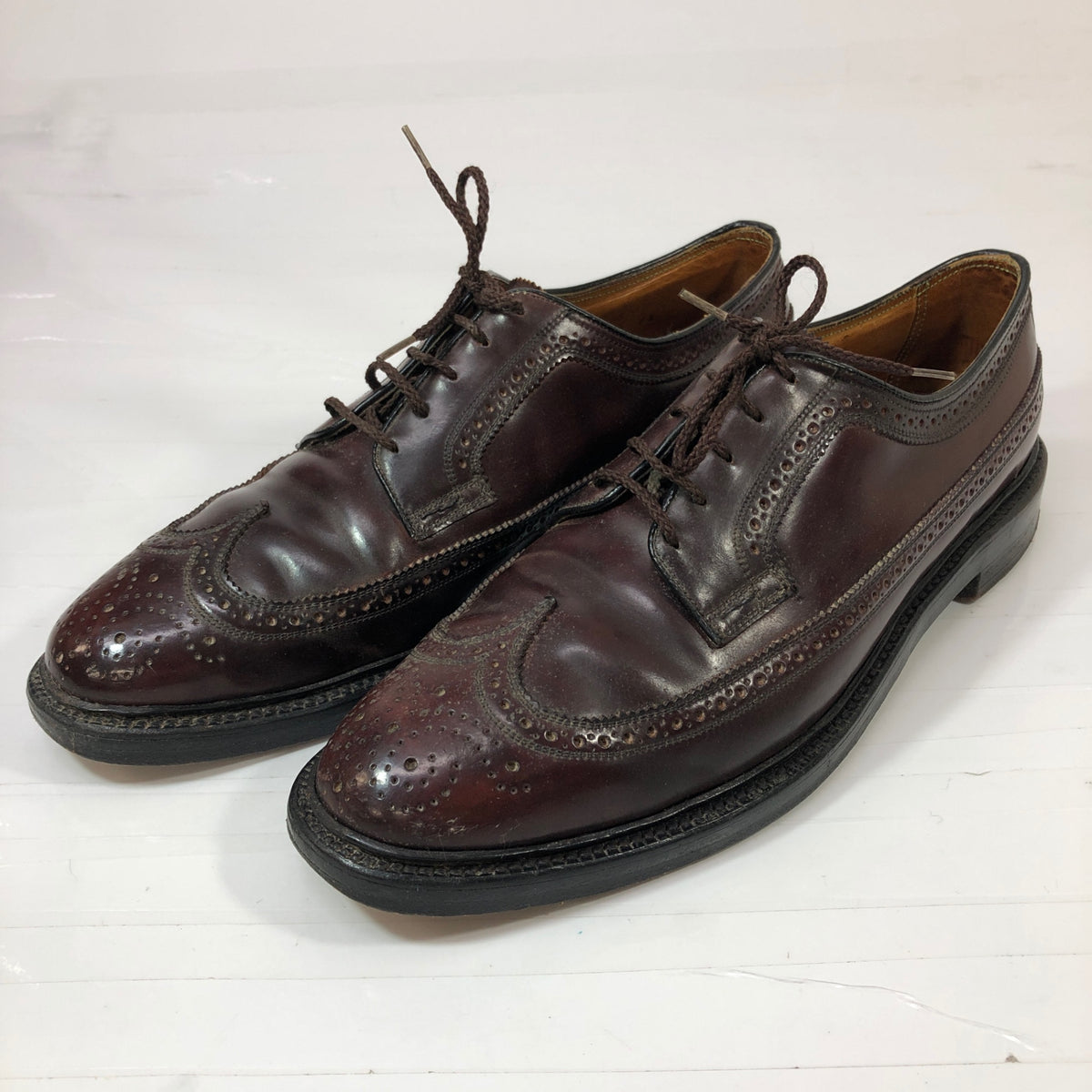 フローシャイム インペリアル ウイングチップ コードバン レザーシューズ メンズ サイズ10 ブラウン Florsheim Imperial 約28.0cm【AFC43】