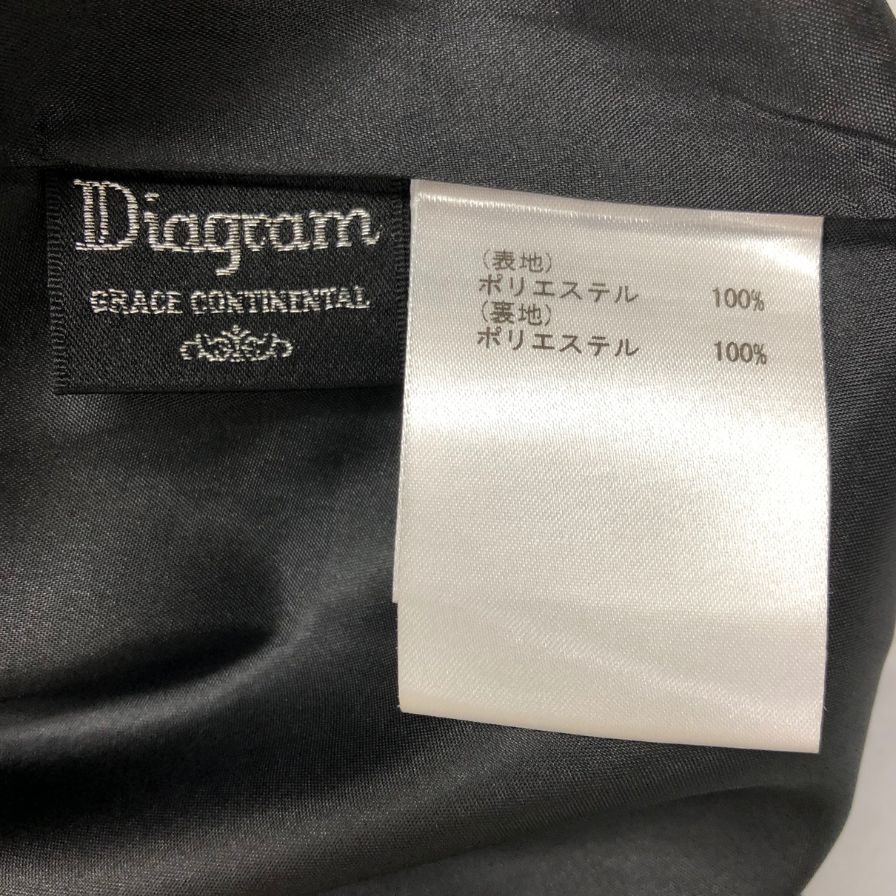 美品◆ダイアグラム グレースコンチネンタル ノースリーブワンピース ラインストーン装飾 ブラック レディース サイズ36 Diagram GRACE CONTINENTAL 【AFB47】