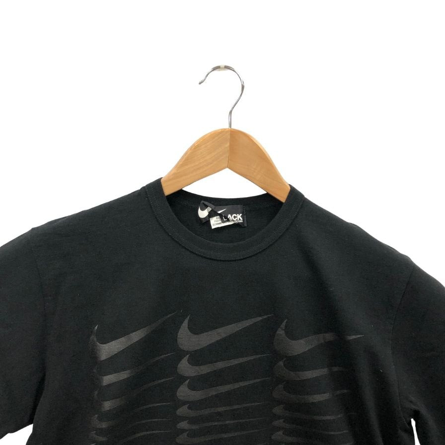 美品◆ブラック コムデギャルソン×ナイキ Tシャツ 1N-T103 AD2024 メンズ サイズL BLACK COMME des GARCONS NIKE 【AFB45】