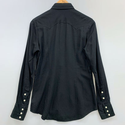 美品◆ダブルアールエル ラルフローレン ウエスタンシャツ スナップボタン レーヨン ブラック メンズ サイズ2 RRL RALPH LAUREN 【AFB27】