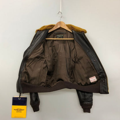 中古■トイズマッコイ フライトジャケット G-1 レザー 襟ボア TMJ2127 ブラウン メンズ 36サイズ TOYS McCOY STEVE McQUEEN 【AFG1】