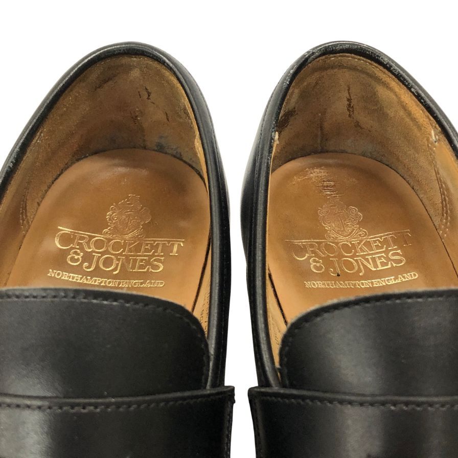 クロケット&ジョーンズ ペニーローファー シドニー カーフ ブラック UK7.5E CROCKETT&JONES SYDNEY ローファー 約26.0cm【LA】【中古】