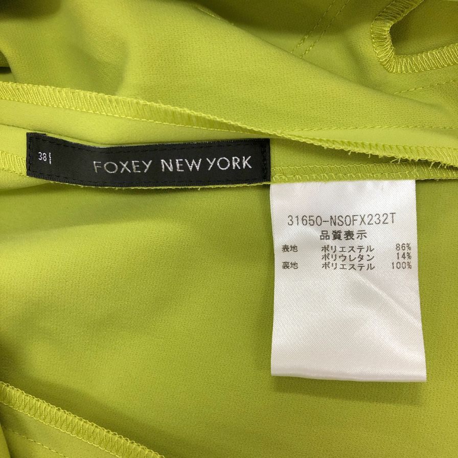 中古■フォクシーニューヨーク フレンチボックス ノースリーブワンピース  31650 レディース サイズ38 グリーン FOXEY NEWYORK 【AFB4】