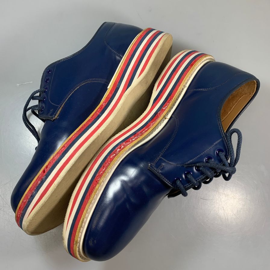 チャーチ レイトン プレーントゥ カーフ ブルー UK60F メンズ Church's 約24.5cm【PTM】