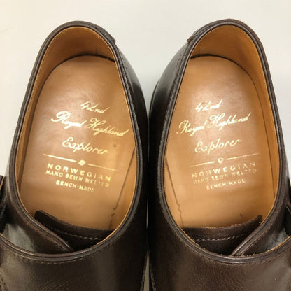 フォーティセカンド ロイヤルハイランド GHNS102-11 ダブルモンク カーフ ダークブラウン サイズ41 メンズ 革靴 42ND ROYAL HIGHLAND 約25.5cm【AFC6】