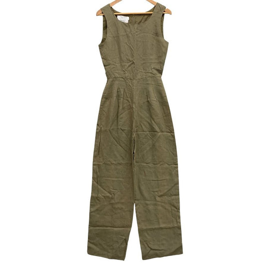 マックスマーラ オールインワン つなぎ オーバーオール リネン混 サイズ38 カーキ系 レディース MaxMara 【AFB46】
