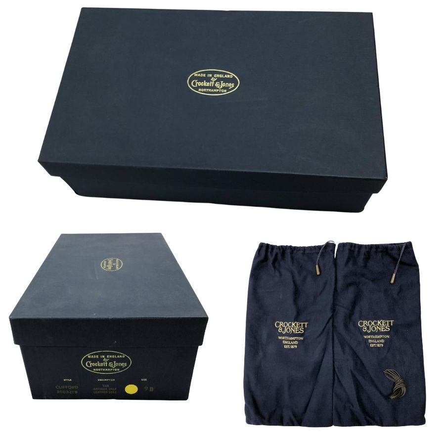 クロケット＆ジョーンズ レザーシューズ CLIFFORD ブラウン メンズ サイズ9 crockett & jones ビジネスシューズ 約27.5cm【LA】【中古】