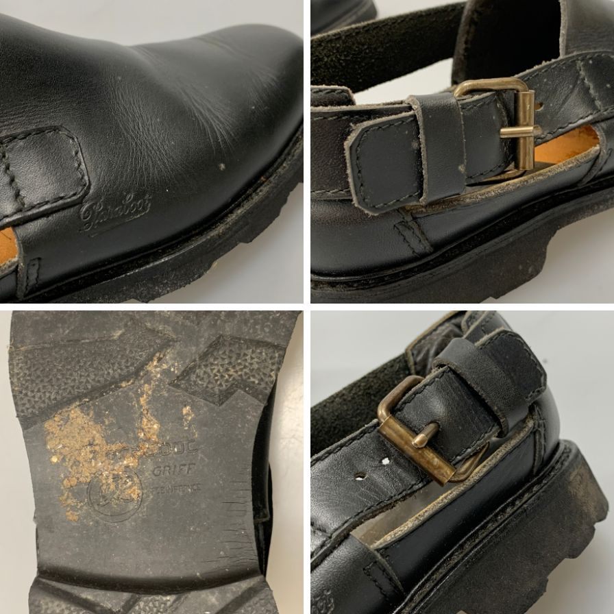 パラブーツ バックストラップサンダル ブラック メンズ サイズ5 Paraboot スリッポン 約24.0cm【LA】【中古】