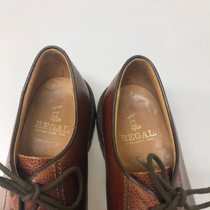リーガル レザーシューズ プレーントゥ シボレザー メンズ サイズ26 ブラウン REGAL 約26.0cm【AFC47】
