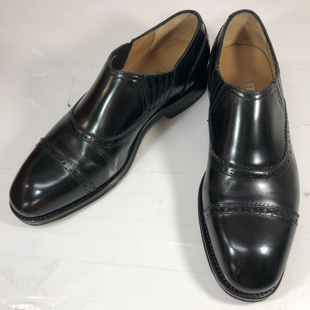 サルヴァトーレフェラガモ トラメッザ レザーシューズ サイドエラスティック カーフ メンズ サイズ5.5 Salvatore Ferragamo TRAMEZZA 約24.0cm【AFD15-2】