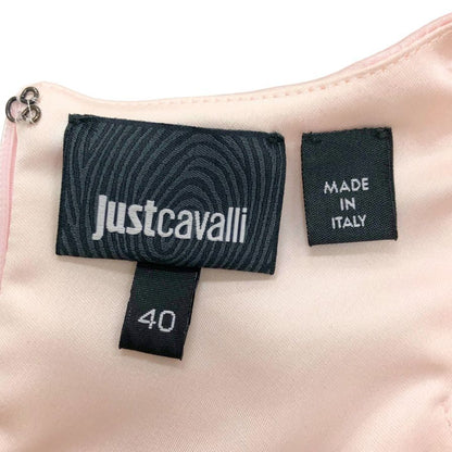 極美品◆ジャストカヴァリ  ノースリーブワンピース  レディース 2014 サイズ40 ピンク Just Cavalli 【AFB22】