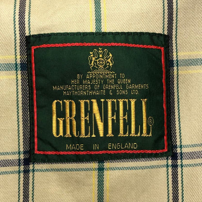 美品◆グレンフェル ショートコート ジャケット ベルト付き コットン メンズ ブラウン サイズ36 GRENFELL 【AFB10】
