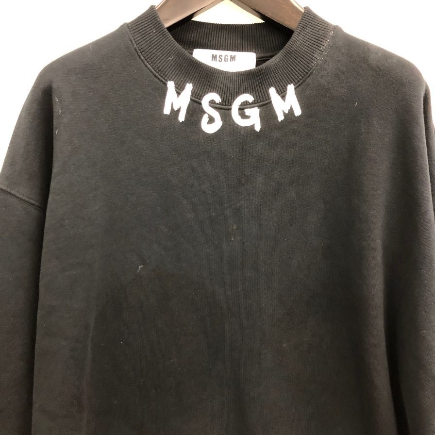 中古◆エムエスジーエム スウェット ブラック ネックロゴ サイズL MSGM 【AFB3】
