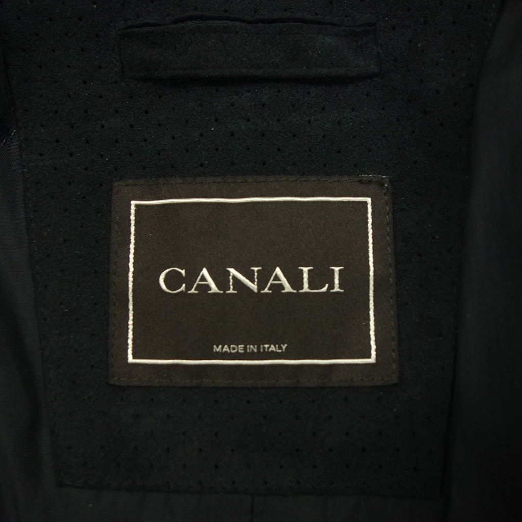 美品◆カナーリ キルティングハーフコート メンズ サイズ52 グレー CANALI【AFB22】