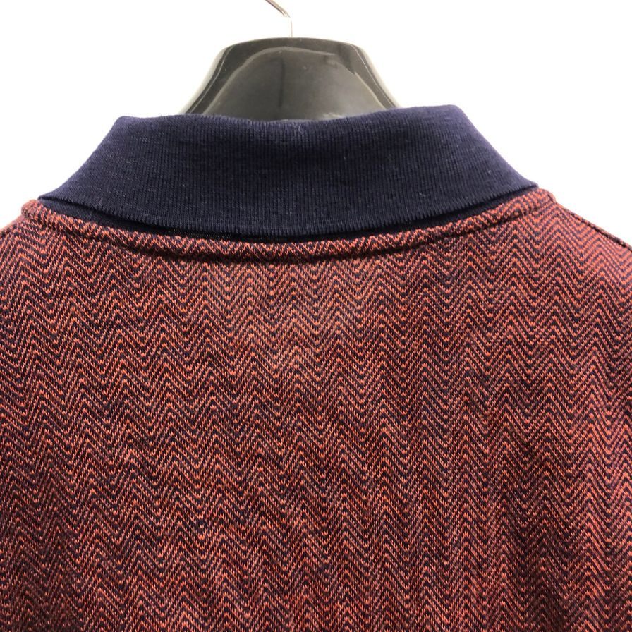 中古■ダンヒル ニット ポロシャツ 長袖 ウール100% ボルドー系 サイズL dunhill 【AFB41】
