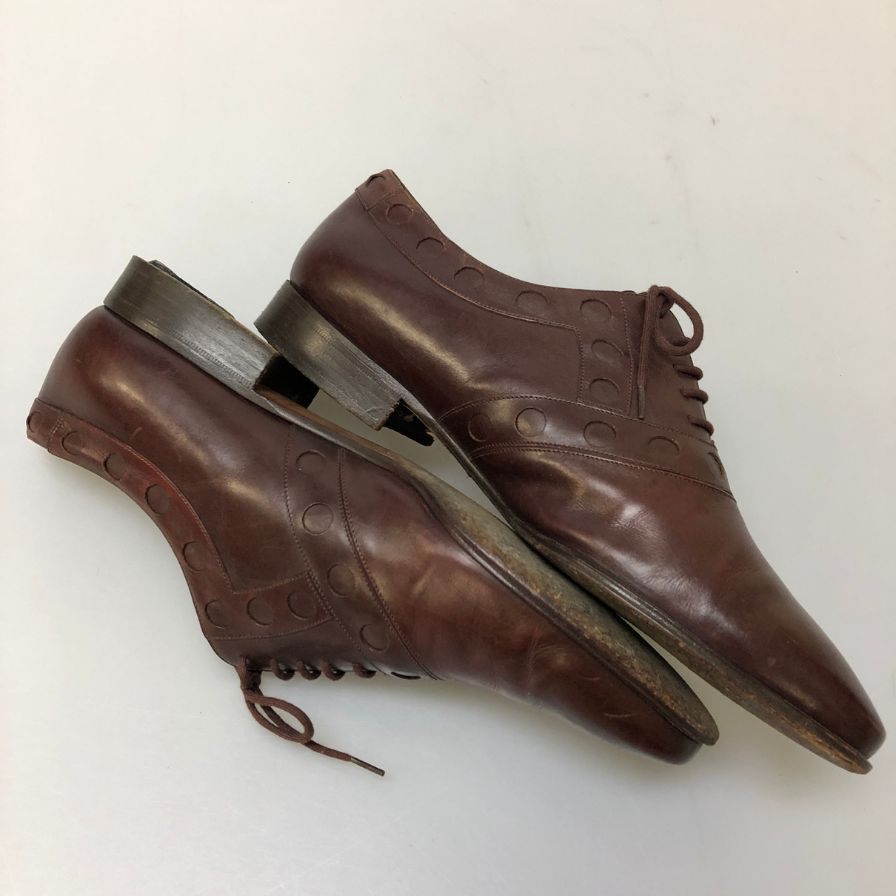 チェザレパチョッティ レザーシューズ 飾り穴 7901 メンズ サイズ6.5 ブラウン系 CESARE PACIOTTI 約25.5cm【AFC44-2】