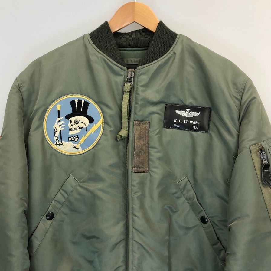 極美品◆バズリクソンズ MA-1 フライトジャケット LION UNIFORM INC. 95th Fighter Interceptor Squadron グリーン メンズ サイズM BR14192Buzz Rickson’s 【AFA13】