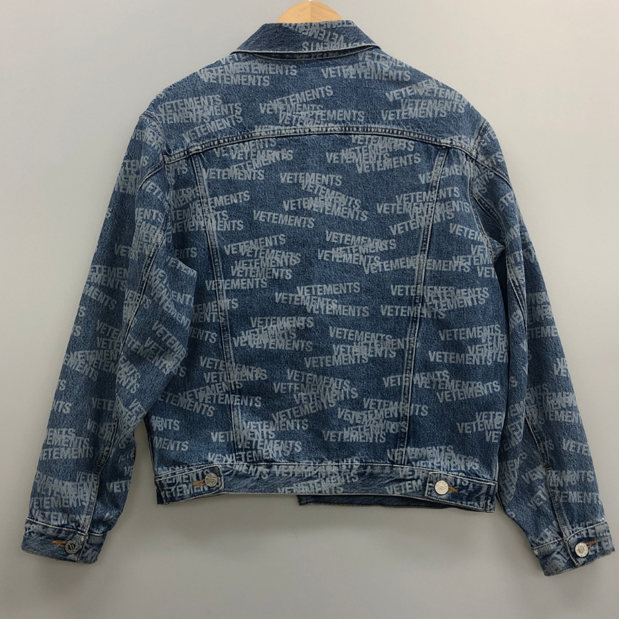 中古◆ヴェトモン ロゴ入りデニムジャケット メンズ ブルー サイズXS VETEMENTS 【AFF20】