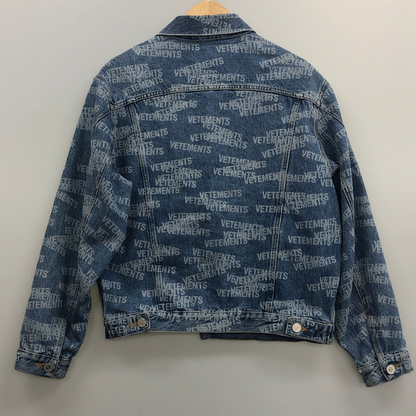 中古◆ヴェトモン ロゴ入りデニムジャケット メンズ ブルー サイズXS VETEMENTS 【AFF20】