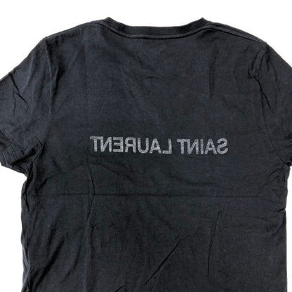 極美品◆サンローラン パリ Tシャツ リバースロゴ 23SS 663278 Y37AW メンズ サイズXL ネイビー SAINT LAURENT PARIS 【AFB38】