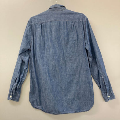 美品◆ブライスランズ×アスコット チャン シャンブレー 長袖シャツ メンズ サイズL ブルー Bryceland's  Ascot Chang 【AFB44】