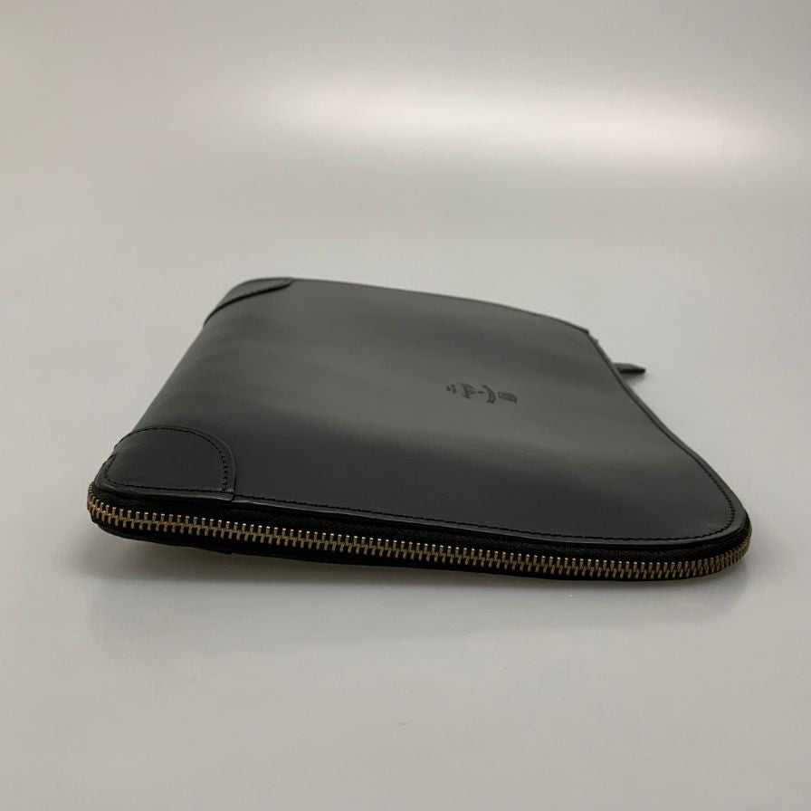 ブリオーニ クラッチバッグ レザー セカンド 鞄 手持ち ブラック グリーン Brioni【AFE10】