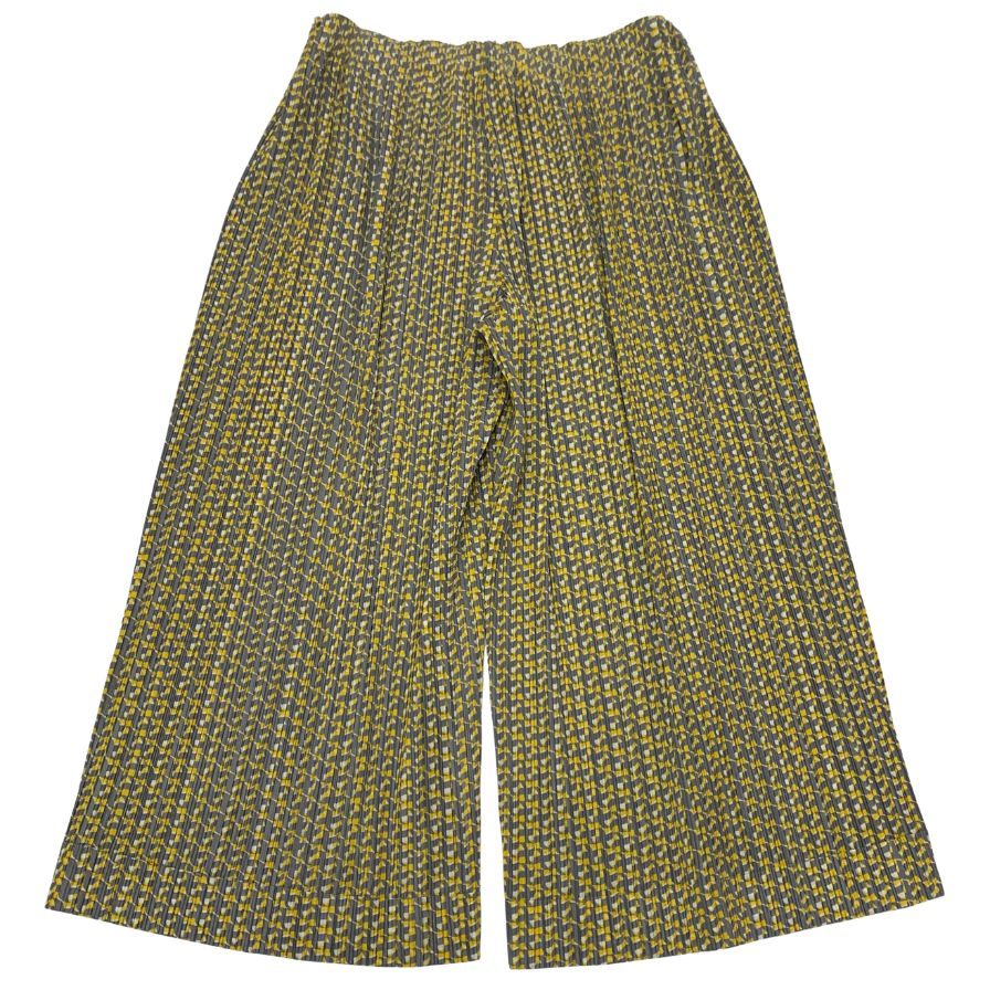 プリーツプリーズ イッセイミヤケ ワイドパンツ PP11-JF415 レディースサイズ4 総柄 PLEATS PLEASE ISSEY MIYAKE 【AFB41】