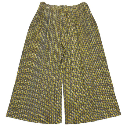 プリーツプリーズ イッセイミヤケ ワイドパンツ PP11-JF415 レディースサイズ4 総柄 PLEATS PLEASE ISSEY MIYAKE 【AFB41】
