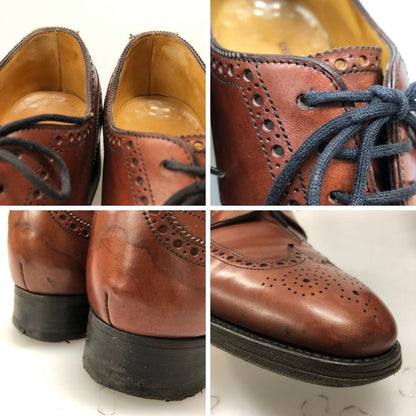 ジョンロブ レザーシューズ ダービー ウイングチップ カーフ ブラウン サイズ7.5 JOHN LOBB 約26.0cm【AFC46】