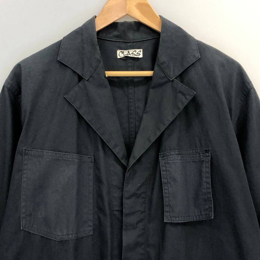 中古◆プール バイ クラス コート ロング丈 コットン ベルト ネイビー メンズ サイズ44 pool by class 【AFB28】