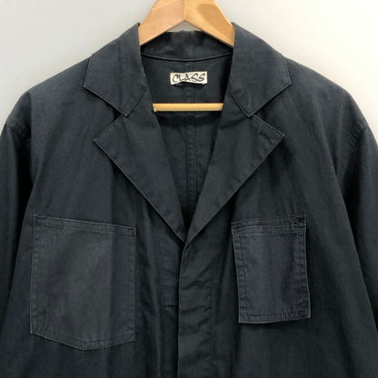 中古◆プール バイ クラス コート ロング丈 コットン ベルト ネイビー メンズ サイズ44 pool by class 【AFB28】