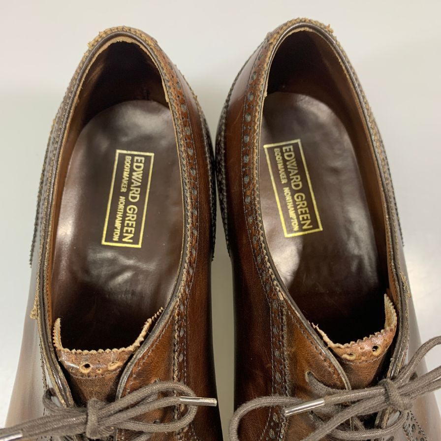 エドワードグリーン カンタベリー パンチングチップ メンズ サイズ 8ハーフ ブラウン Edward Green ビジネスシューズ 約26.5cm【LA】【中古】